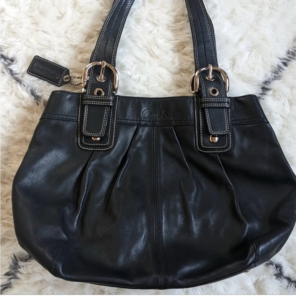 Coach | Bags | Coach Vintage Soho Black Leather Pleated Hobo Bag